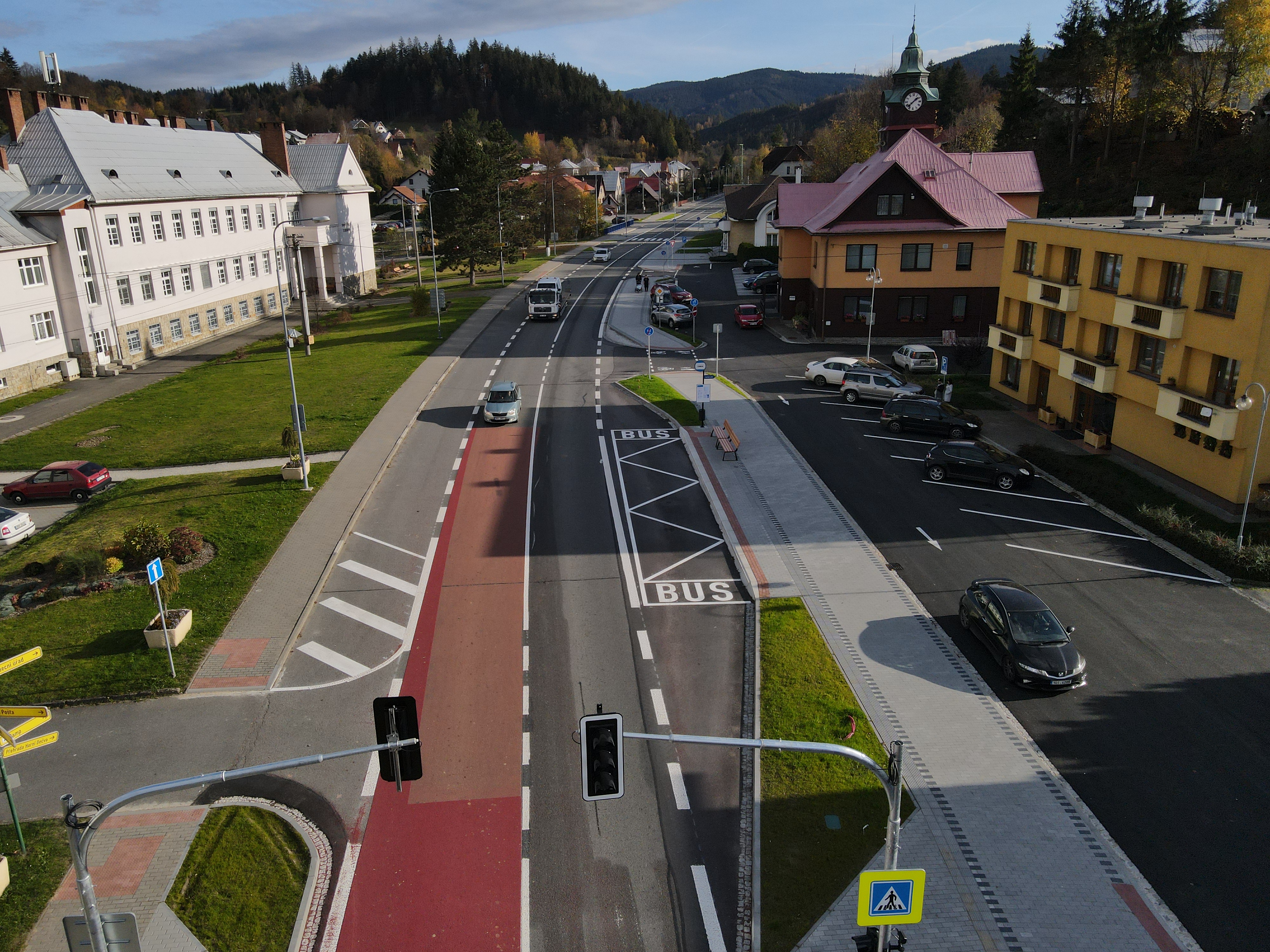Horní Bečva – výstavba cyklostezky centrem obce - Budowa dróg i mostów