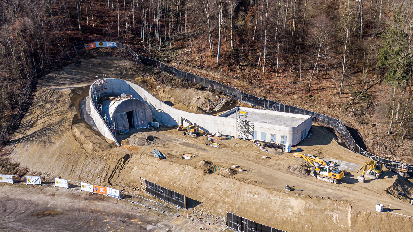 Tunnel Altenmarkt Betriebsgebäude, Trostberg - Budowa tuneli