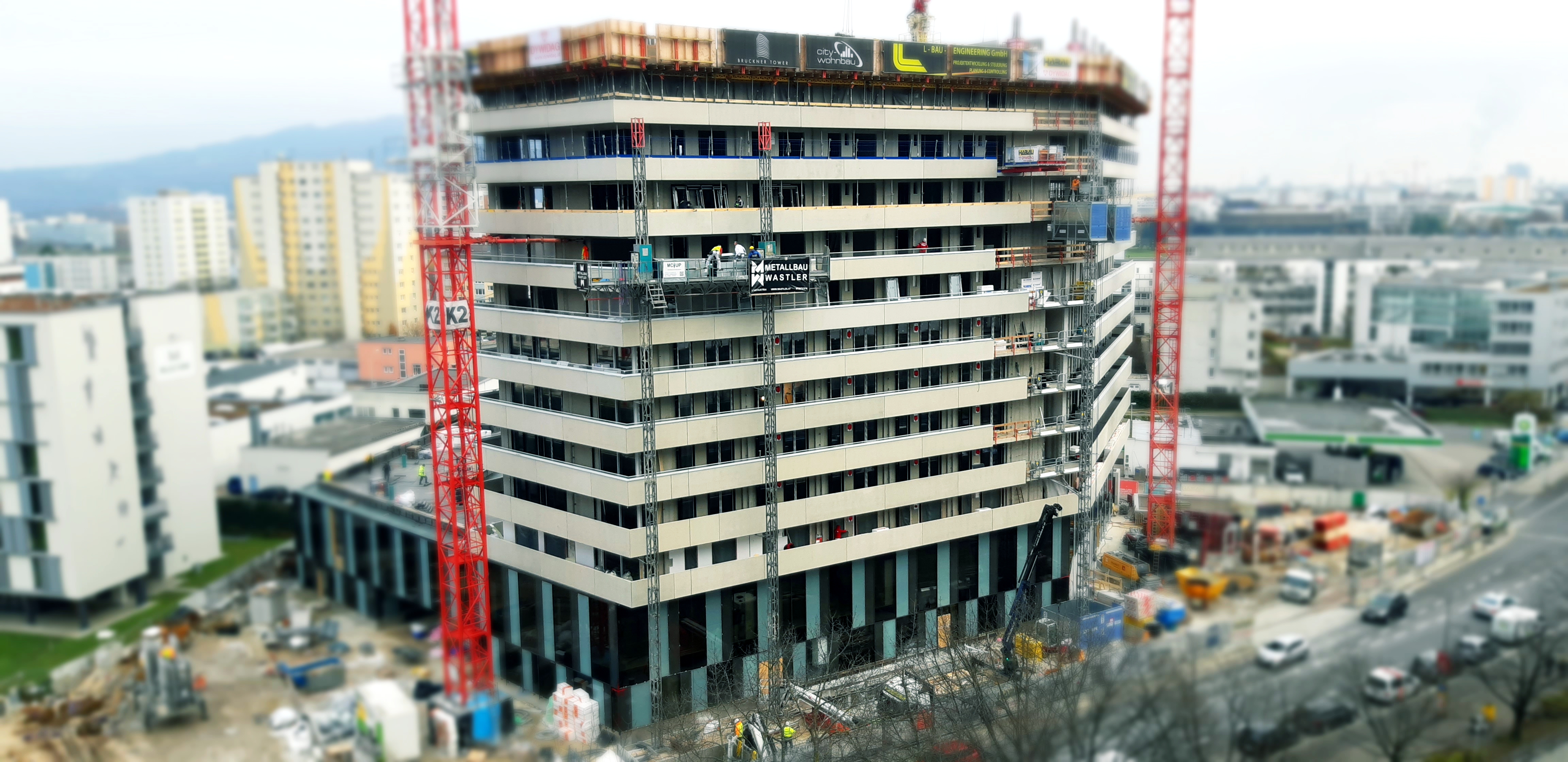 Wohnbau Bruckner-Tower, Linz - Budownictwo lądowe naziemne